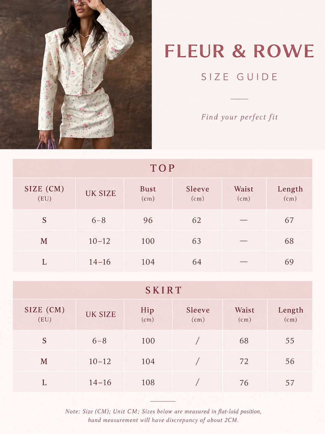 Women's Floral Two Piece Blazer & Skirt Set
