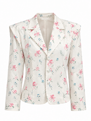 Women's Floral Two Piece Blazer & Skirt Set